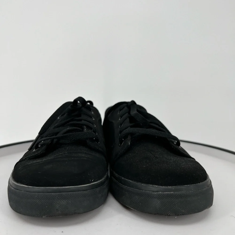 DC BLACK LEATHER SKATEBOARD‎ SHOE SNEAKERS YOUTH ANVIL